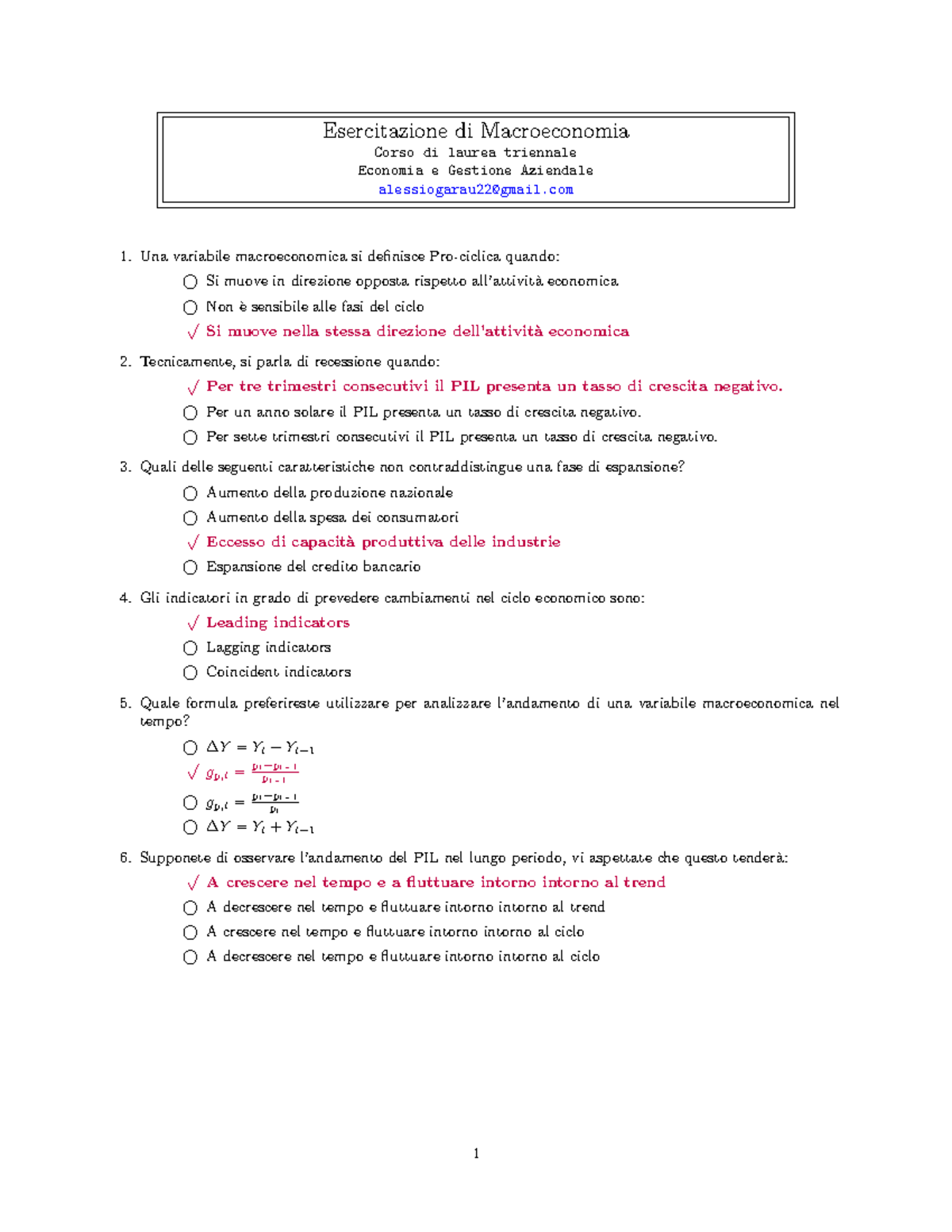 Esercitazione 4 Soluzione - Esercitazione Di Macroeconomia Corso Di ...