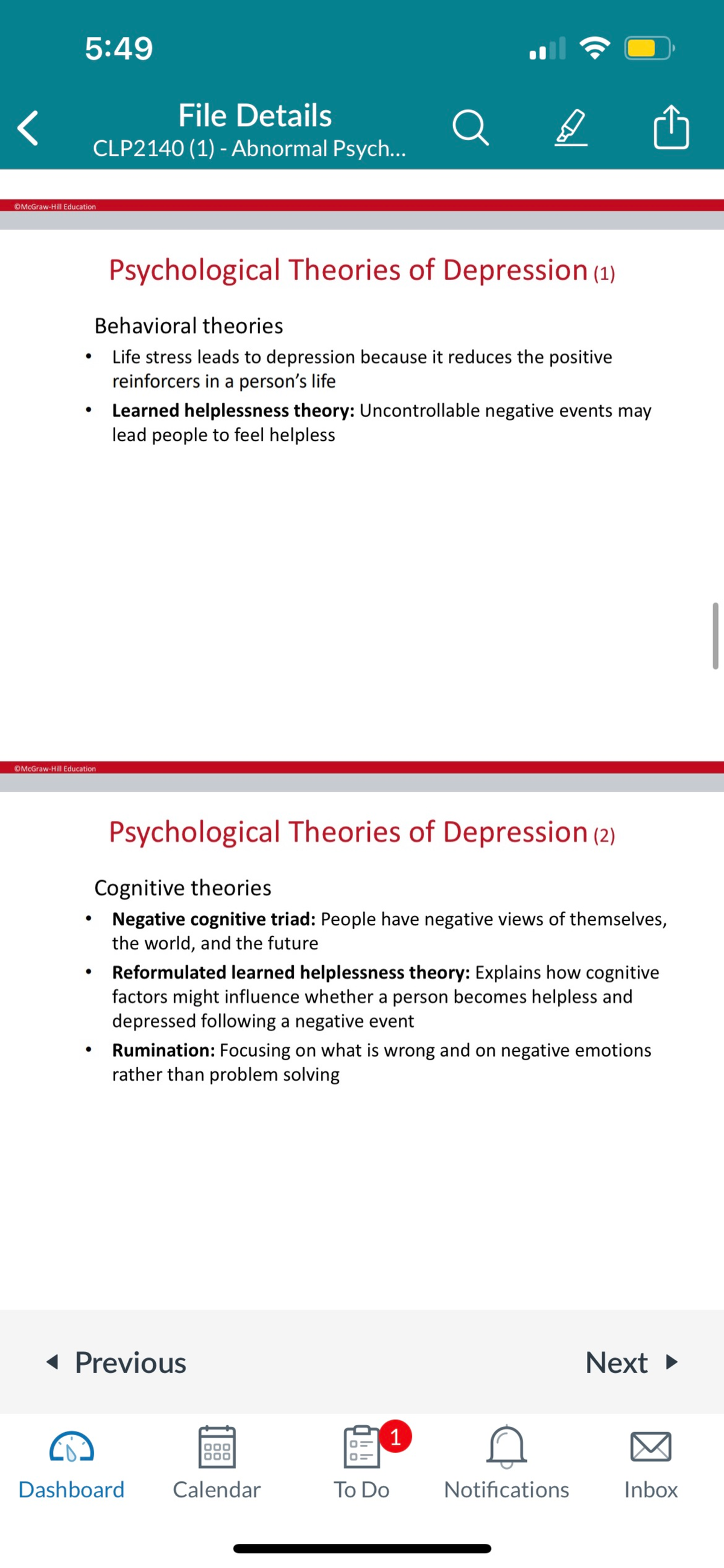 Chapter 7 Abnormal Psychology - CLP2140 - Studocu