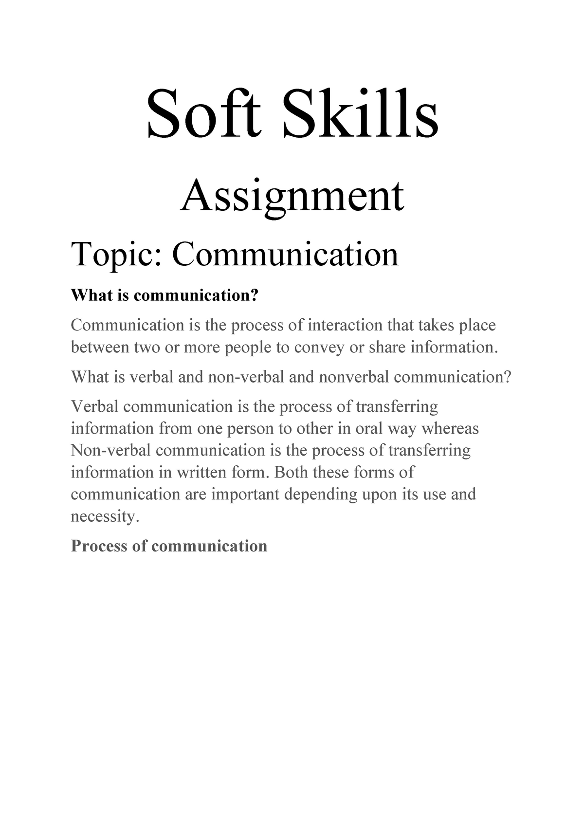 communication skills assignment