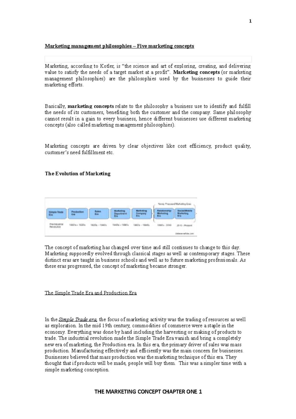 1 a)Marketing management philosophies – Five marketing - Marketing ...