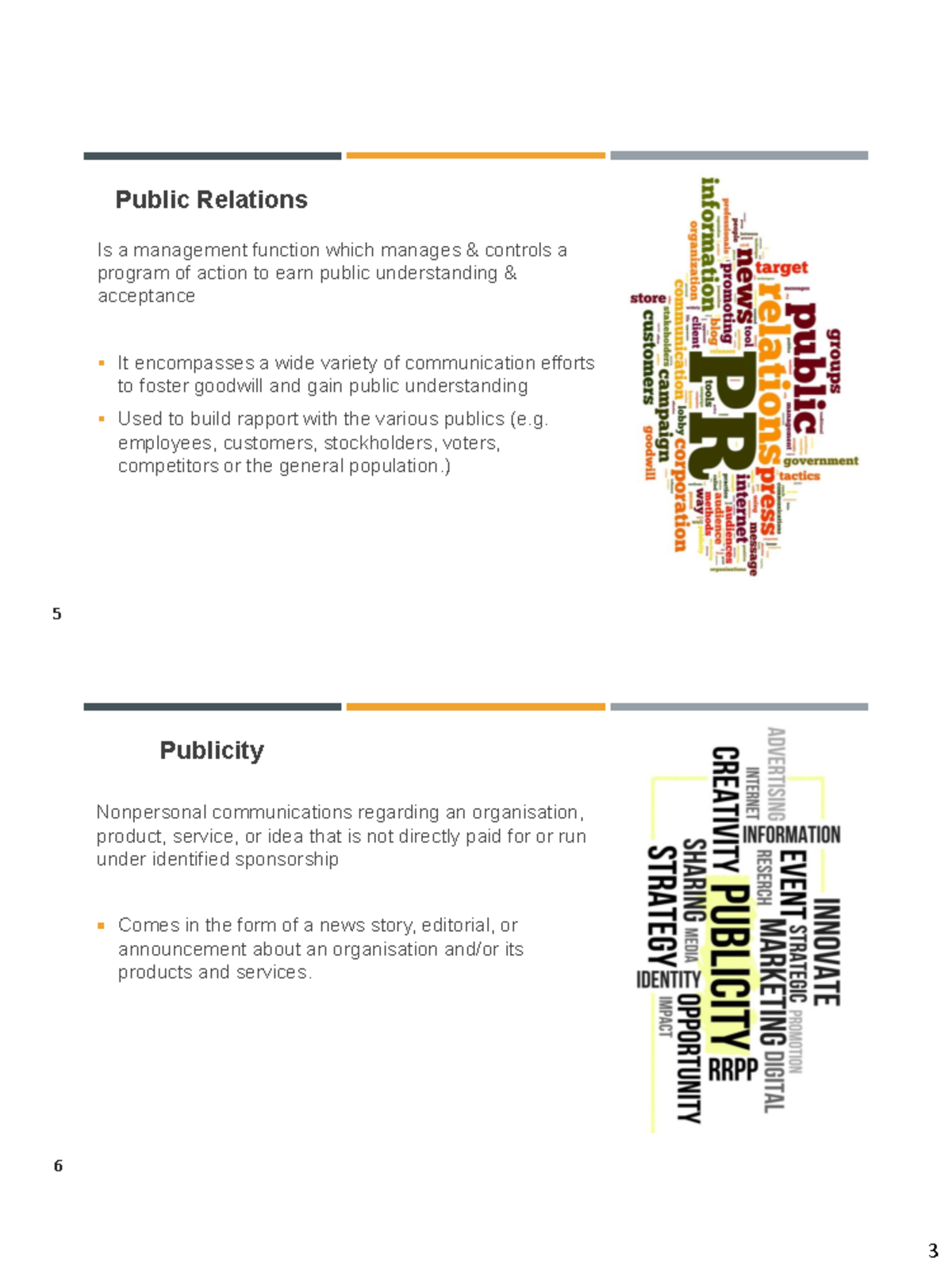 IMC Lecture notes - Public Relations Is a management function which ...