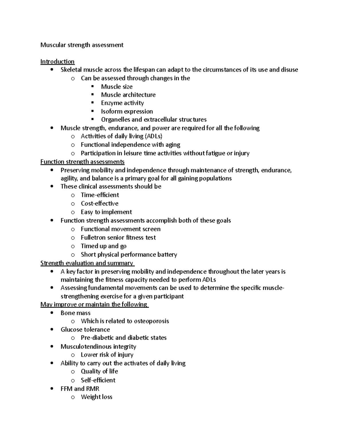 Exercise science ch 7 - ch 7.2 - Muscular strength assessment ...