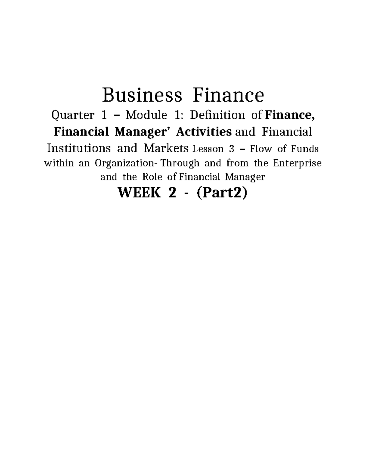 Business Finance - Quarter 3 - Module 1.3 - WEEK 2 (Part2) - Business ...