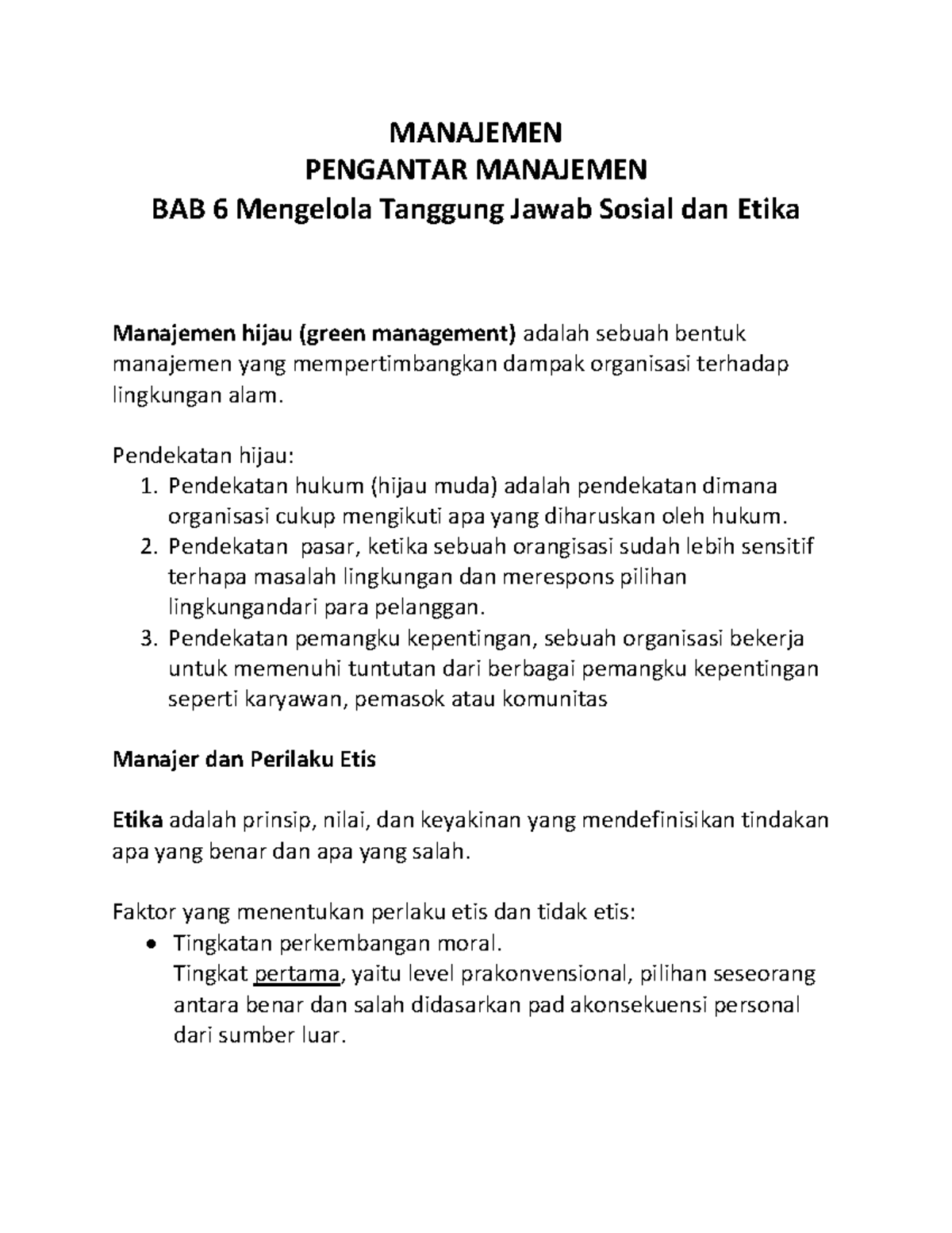 Pengantar Manajemen Jilid 1, Bab 6 - MANAJEMEN PENGANTAR MANAJEMEN BAB ...