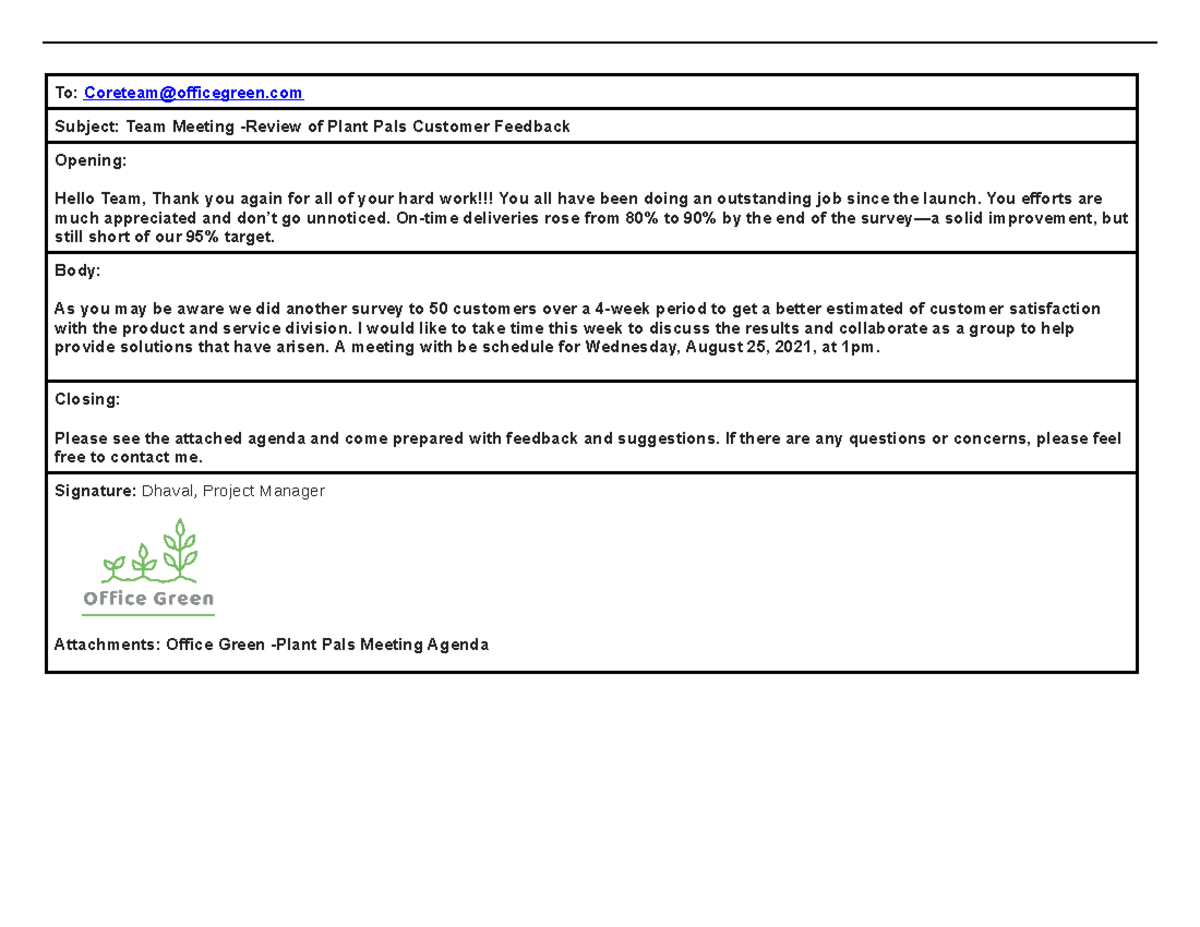 Dhaval Office Green Plant Pals Invitation email To Coreteam