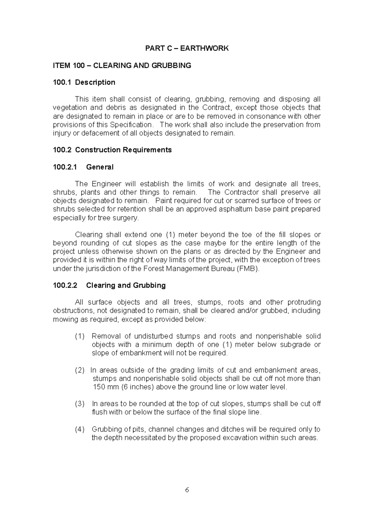 ITEM 100 Latest 2004 - Lecture notes 1 - PART C – EARTHWORK ITEM 100 ...