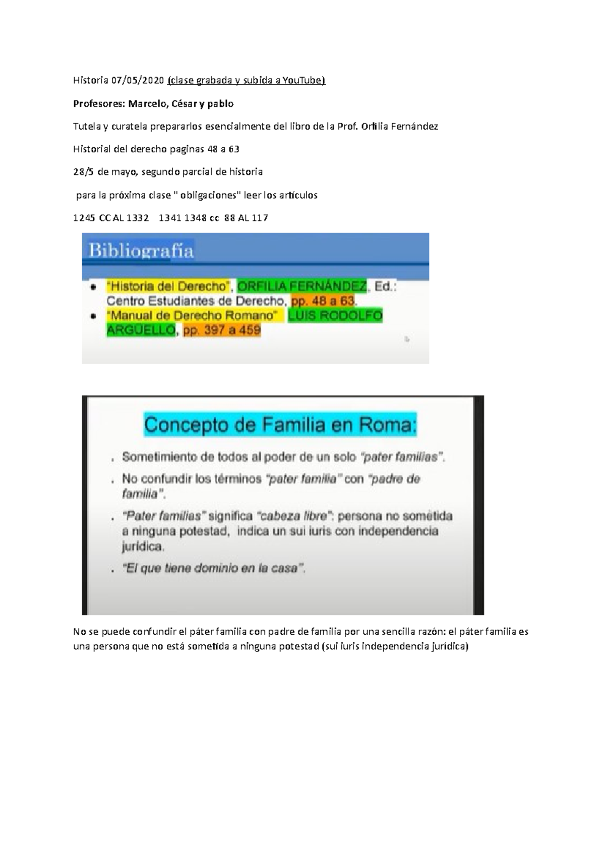 Historia Del Derecho Apuntes Día 7 - Historia 07/05/2020 (clase Grabada ...