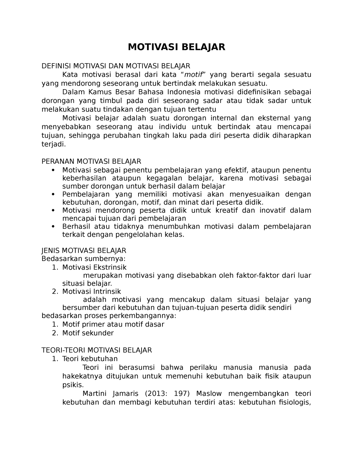 Motivasi Belajar - MOTIVASI BELAJAR DEFINISI MOTIVASI DAN MOTIVASI ...