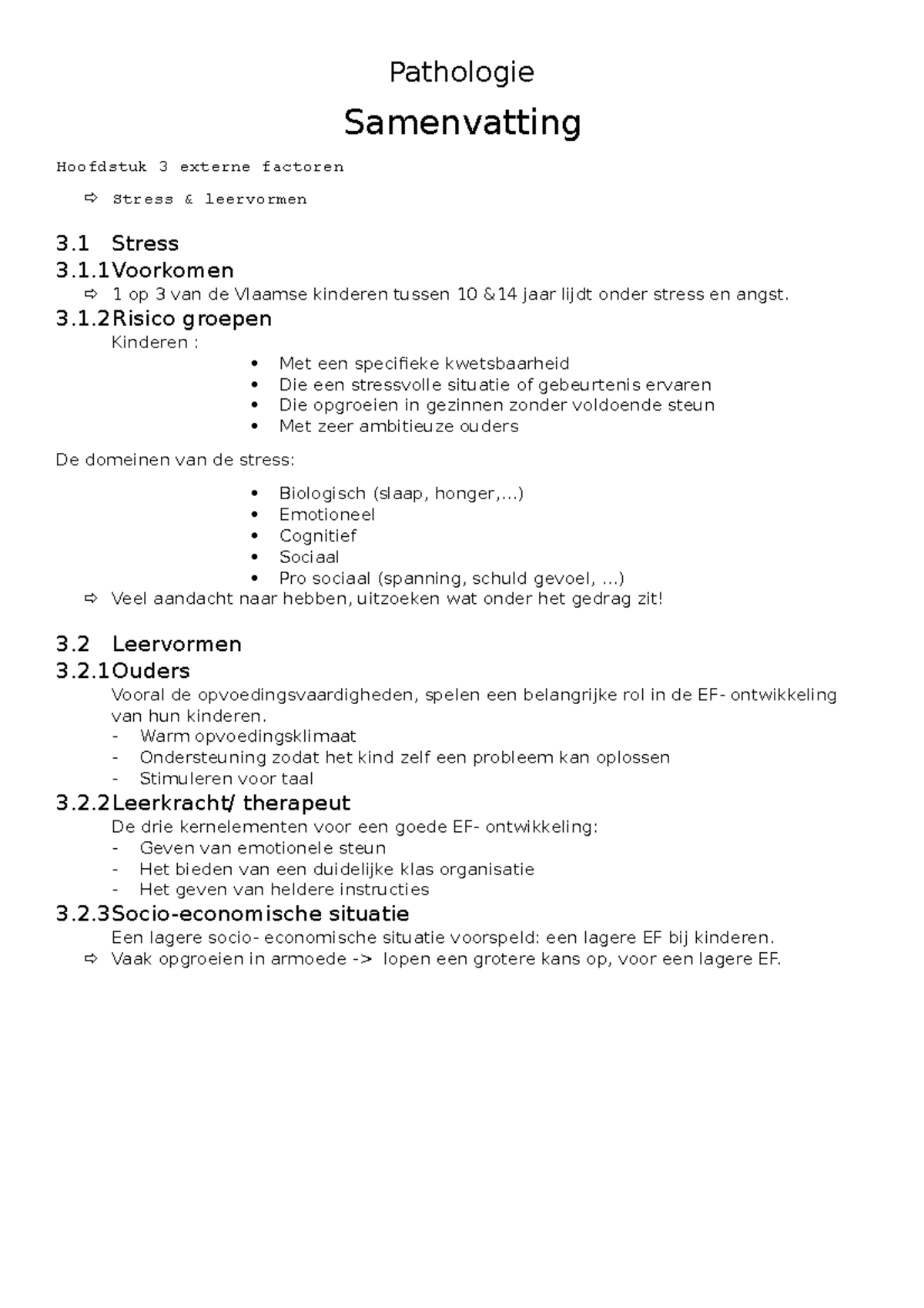 Samenvatting Hoofdstuk 3 Externe Factoren Pathologie Samenvatting