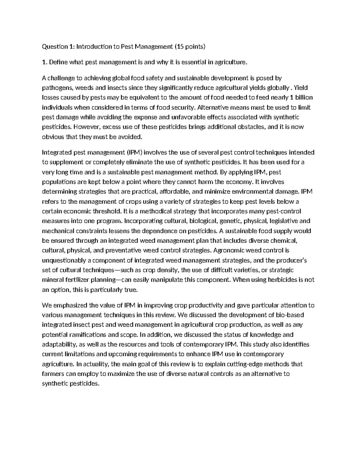 Crop protection - Monggol - Question 1: Introduction to Pest Management ...
