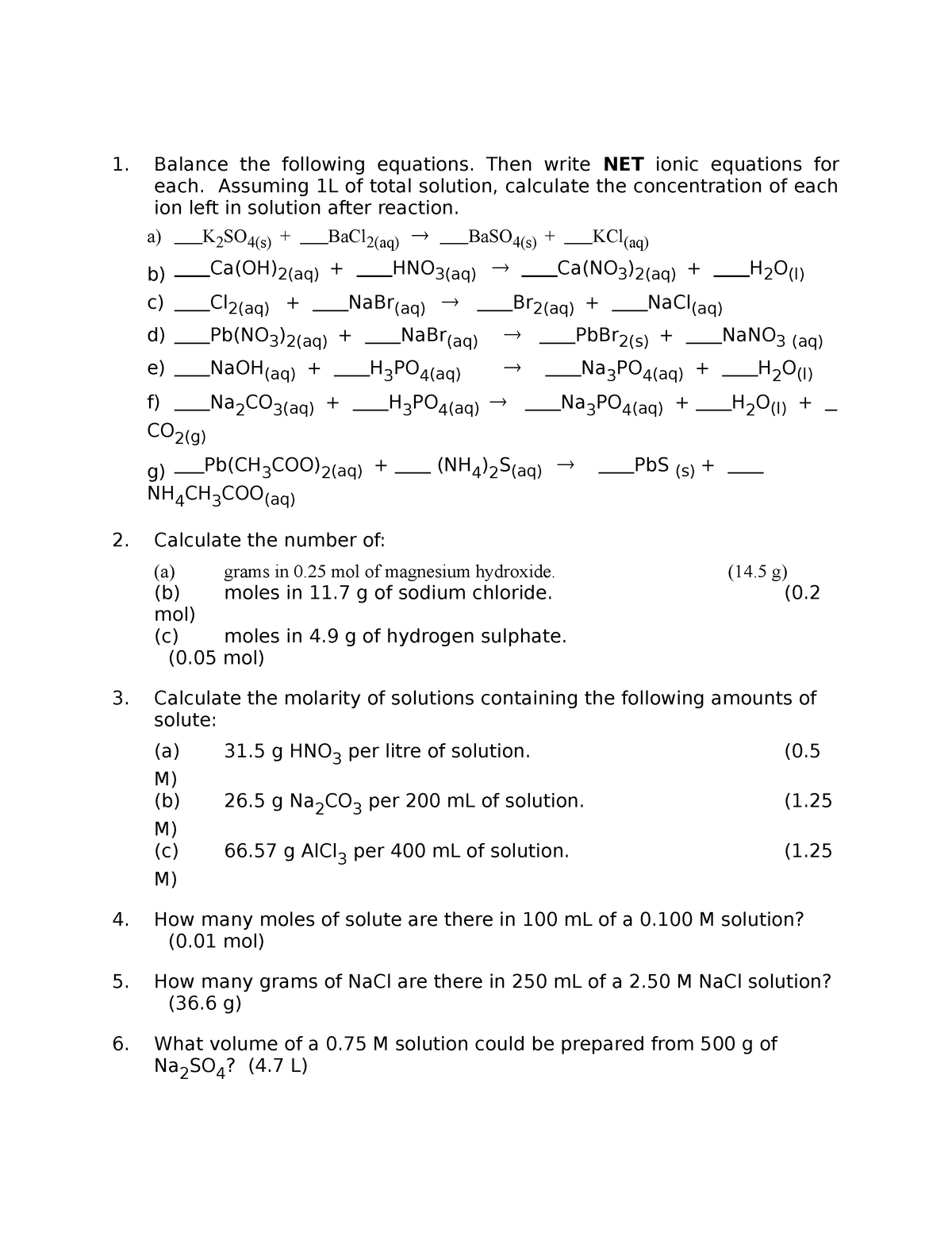 Stoichiometry Practice Problems With Answers Pdf