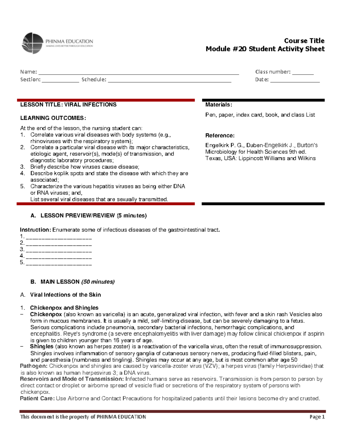 HES007 Lec Session 20 SAS - Module #20 Student Activity Sheet Name ...