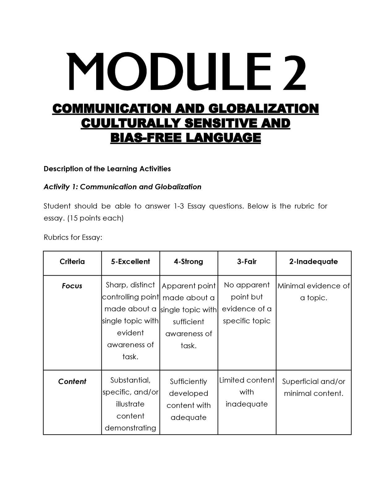 communication and globalization in purposive communication essay