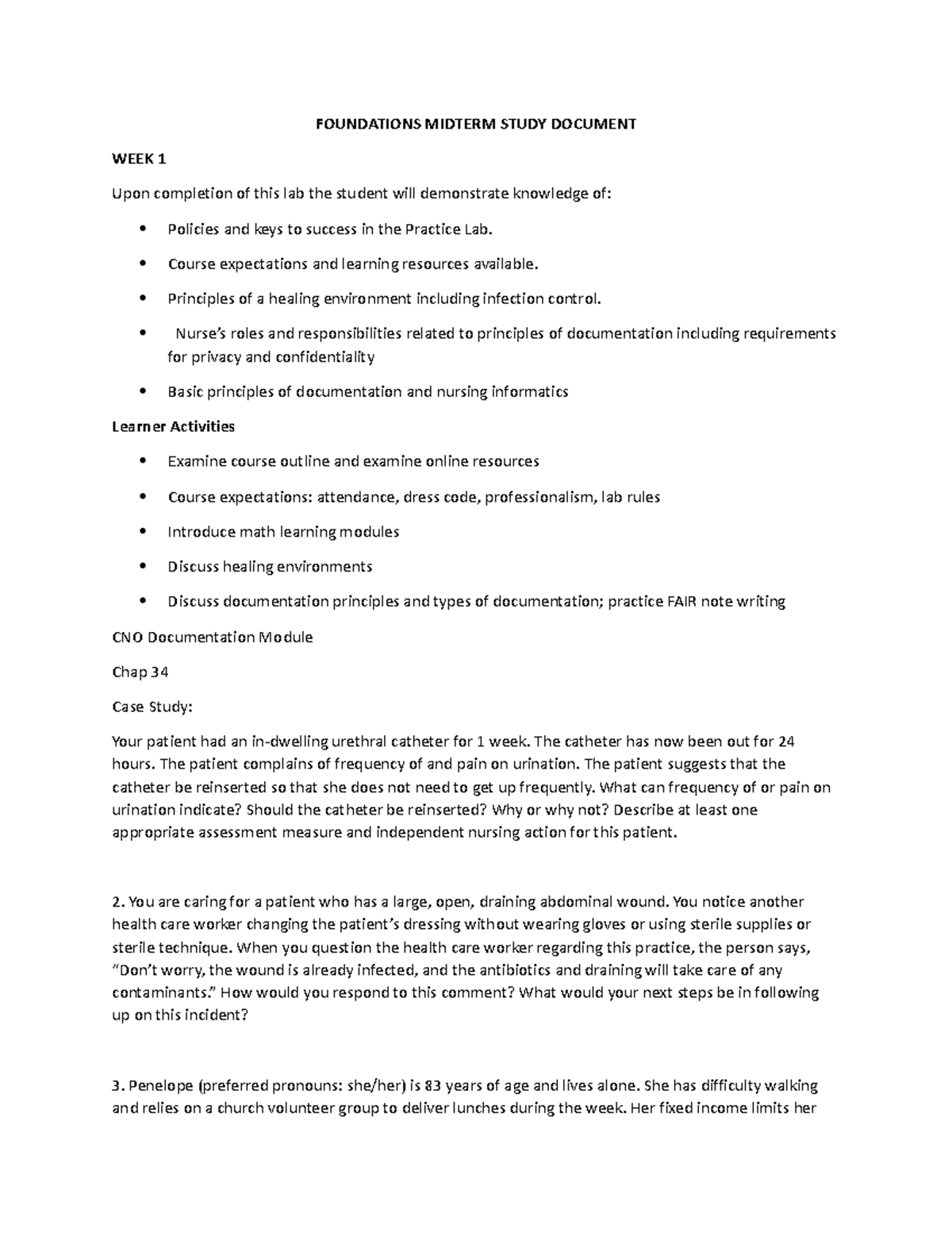 Foundations Midterm Study Document - FOUNDATIONS MIDTERM STUDY DOCUMENT ...
