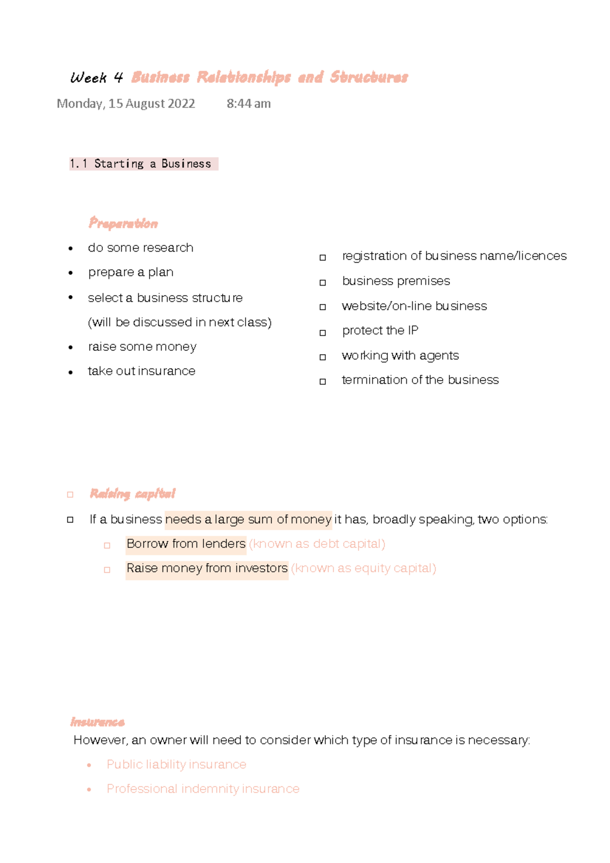 Week 4 Business Relationships and Structures ...