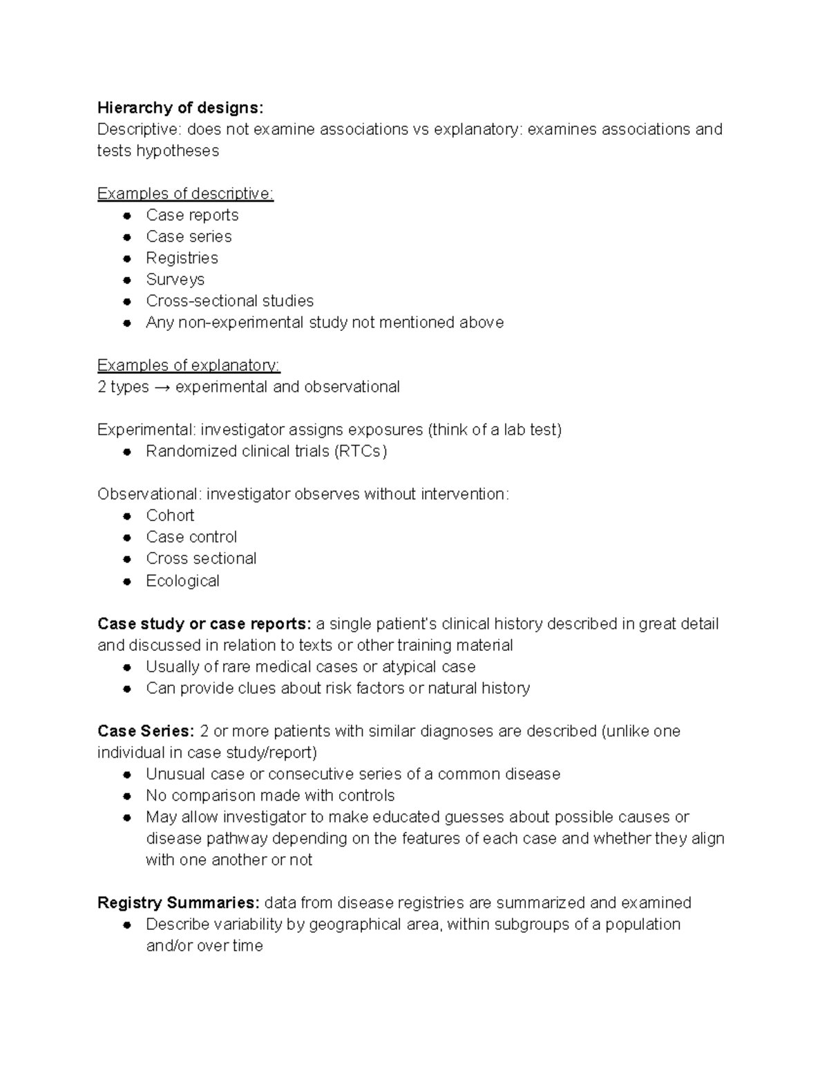 PM 512 Epidemiology Review Descriptive Studies Notes - Google Docs ...