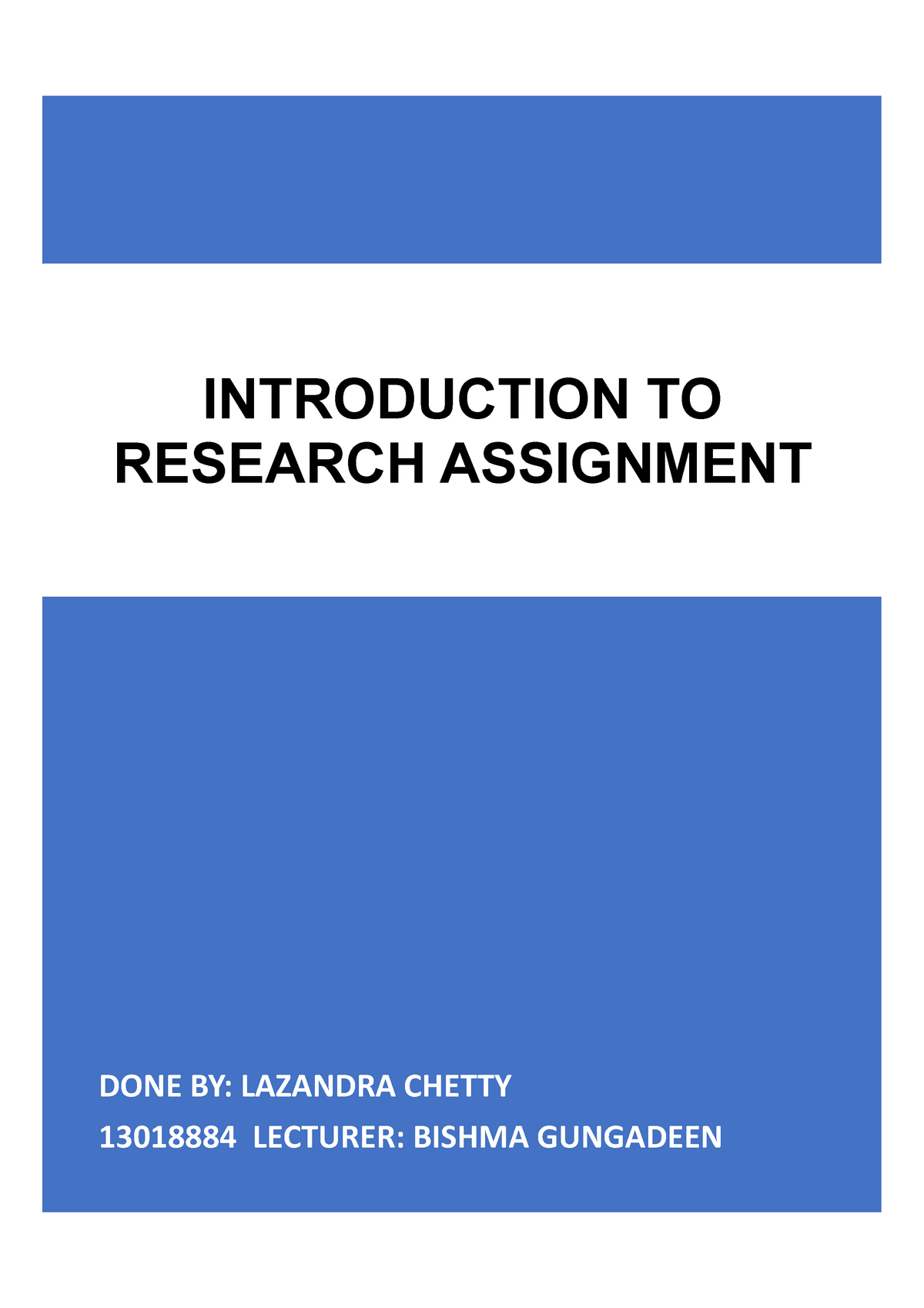 introduction to research assignment