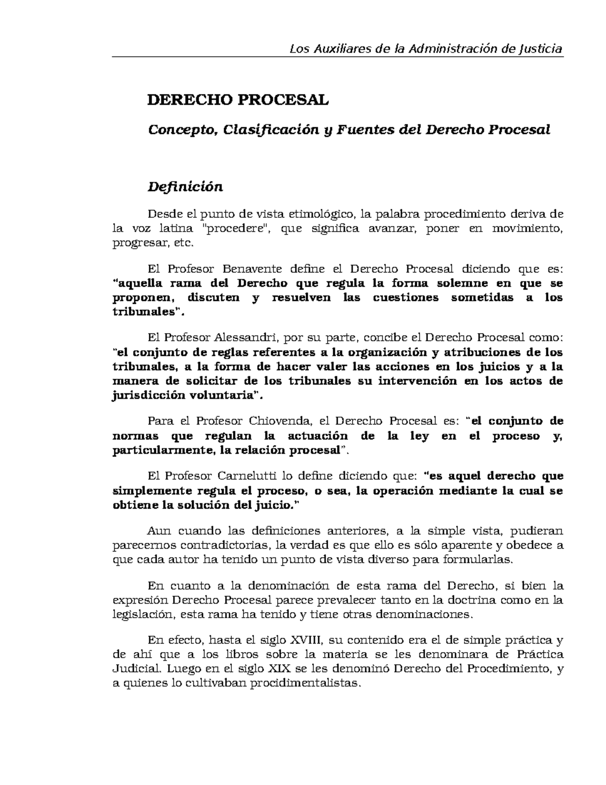 Derecho Procesal Concepto Clasificacion Studocu