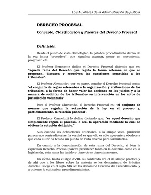 Derecho Procesal Concepto Clasificacion Studocu