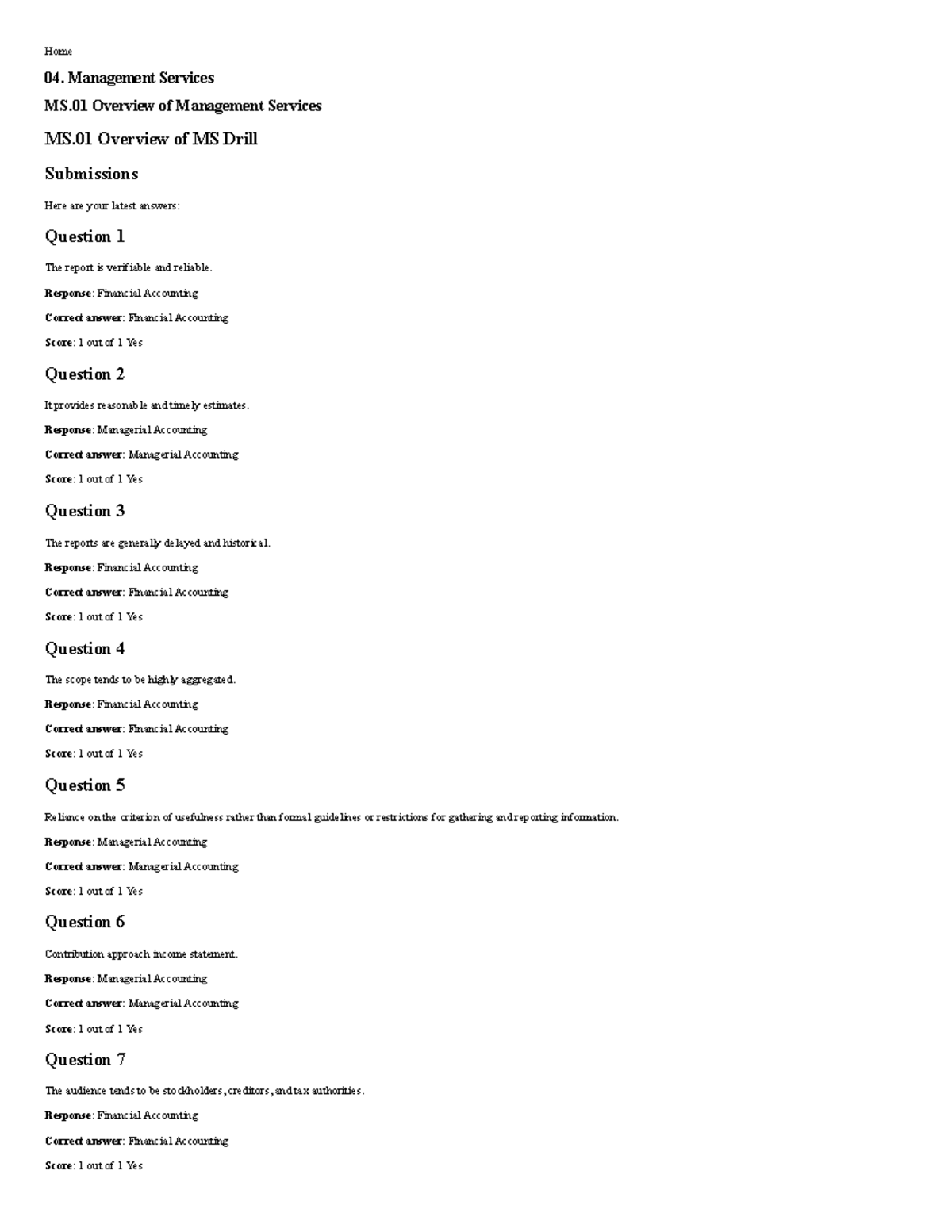 MS - quiz - Home 04. Management Services MS Overview of Management ...