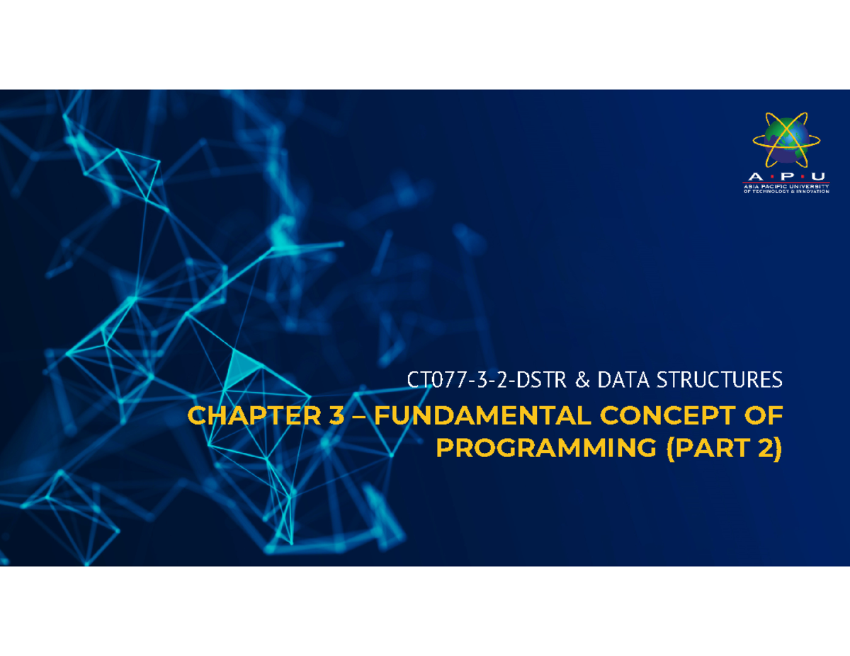 CT077-3-2-Data Structures - 3 - Arrays - Slide Title CHAPTER 3 ...