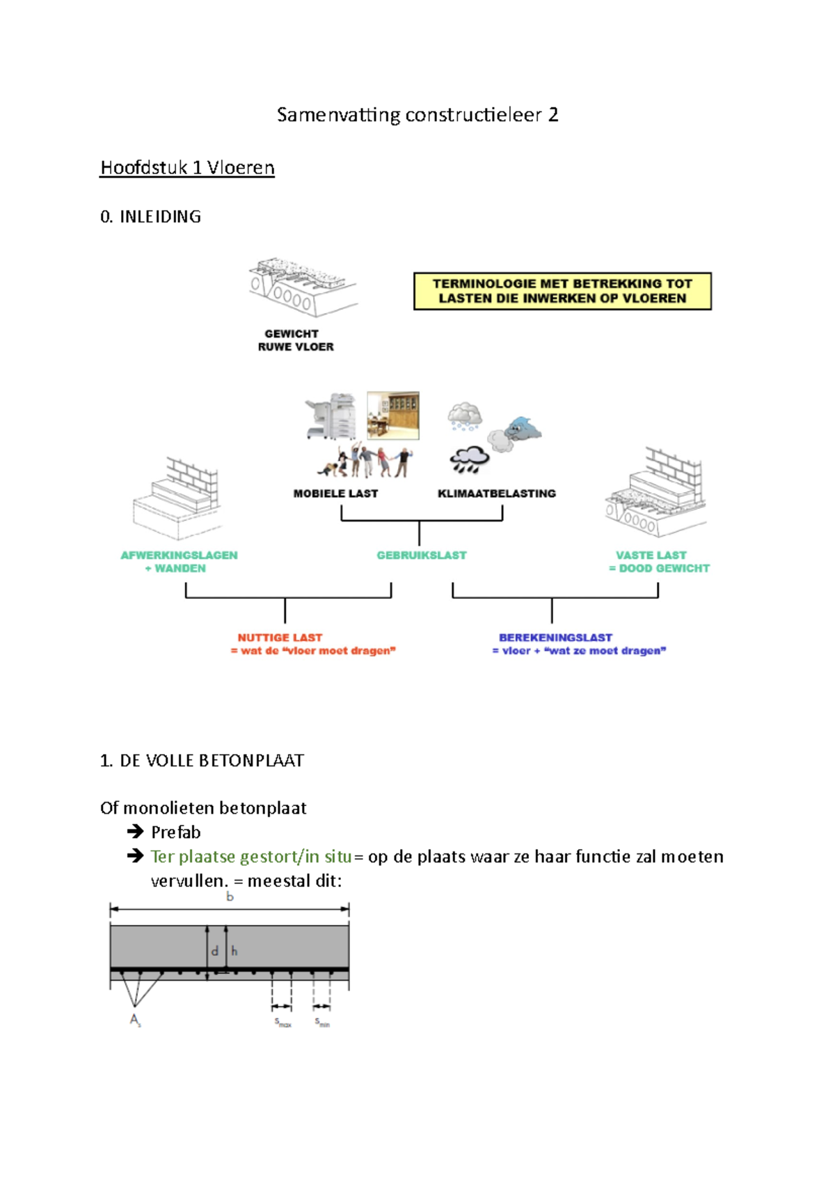 Samenvatting Constructieleer 2 DEEL Vloeren Samenvatting Constructieleer 2 Hoofdstuk 1 Vloeren