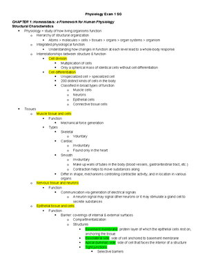 Human Physiology Week 1 - Week One Questions What Is Physiology? Study ...