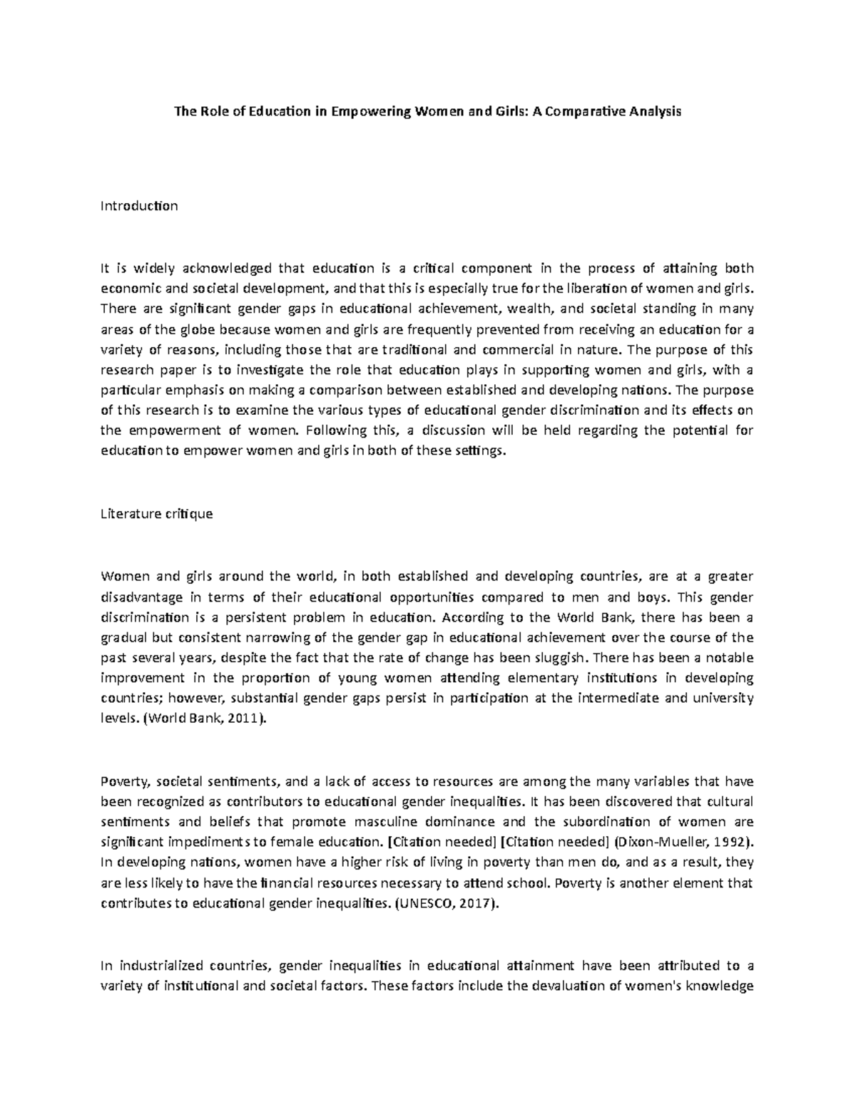 The Role of Education in Empowering Women and Girls - There are ...
