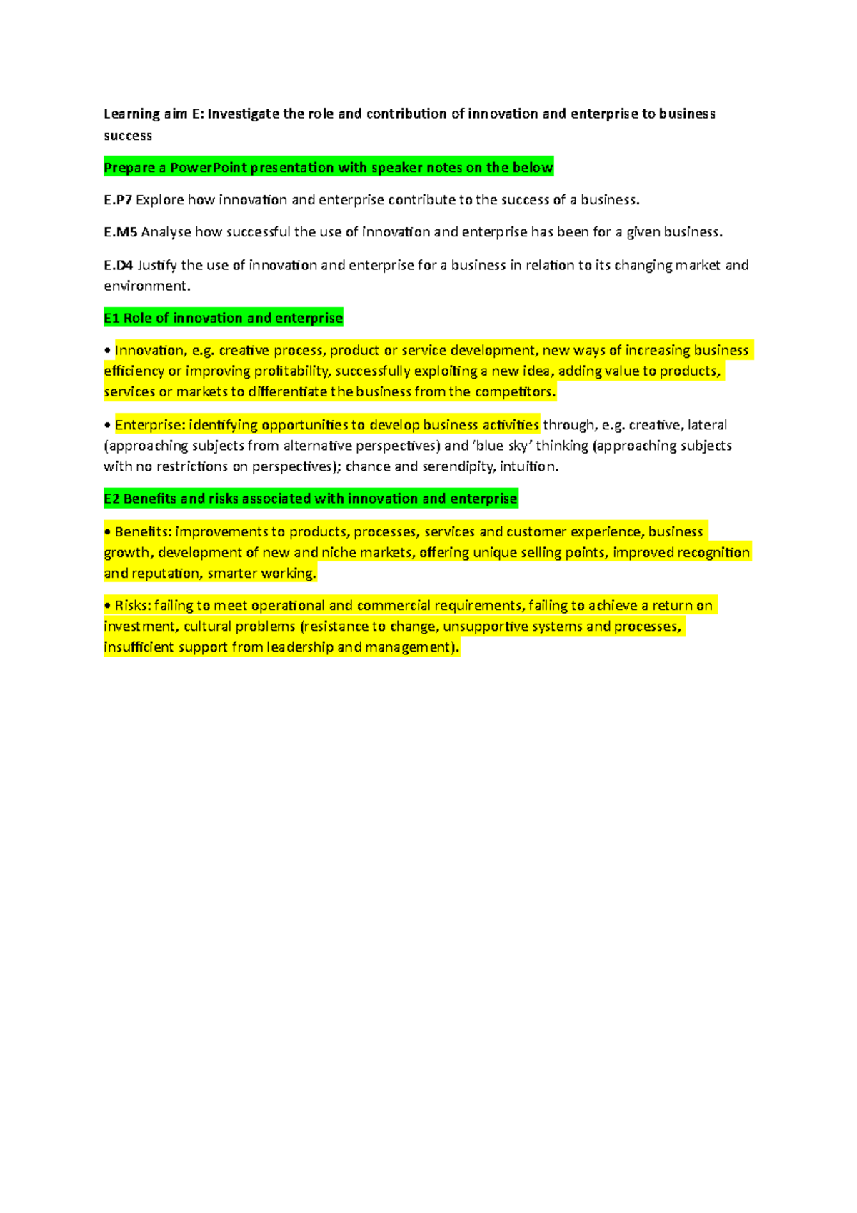 Assignment 2 – The Effects of the Environment on a Business - Learning ...