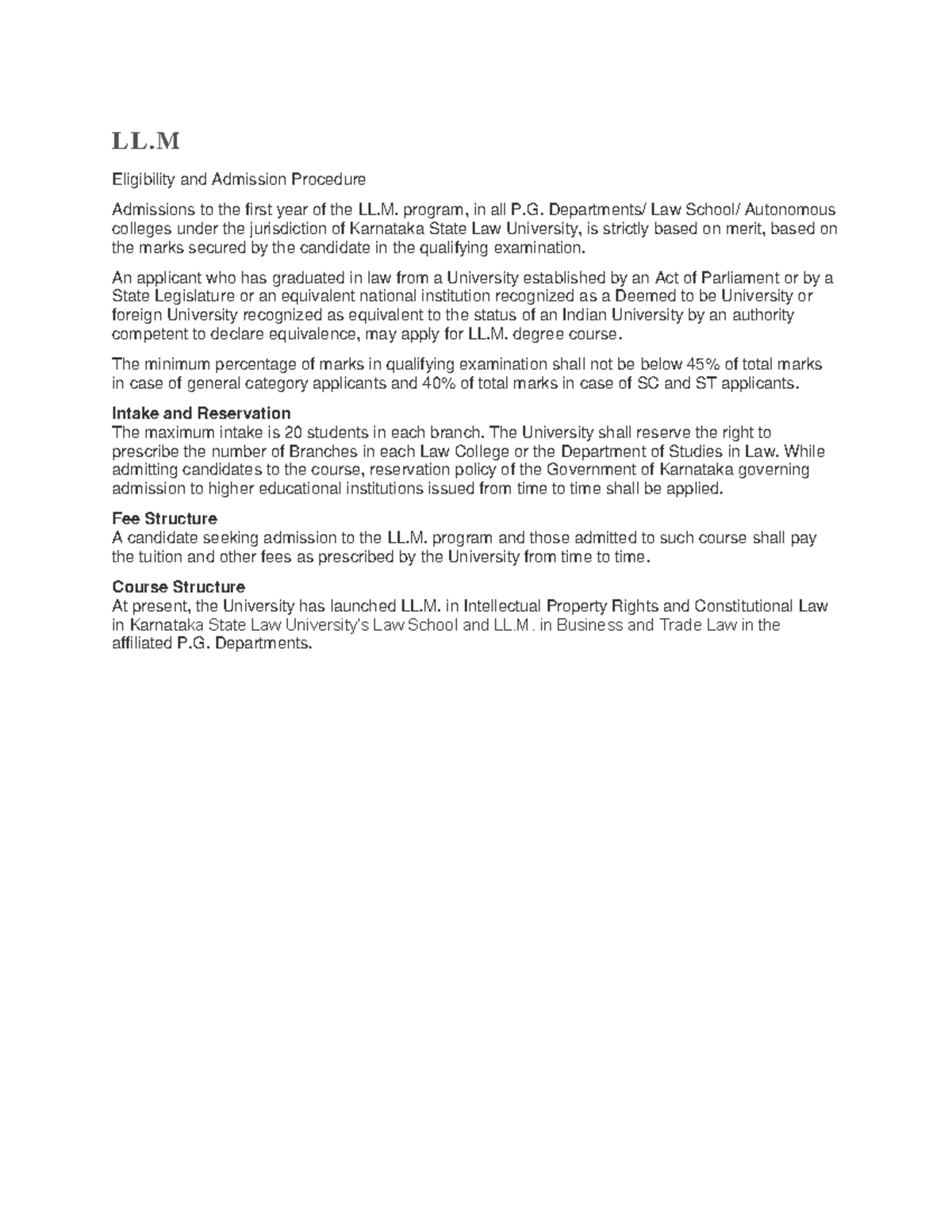 LL M - LL Eligibility and Admission Procedure Admissions to the first ...