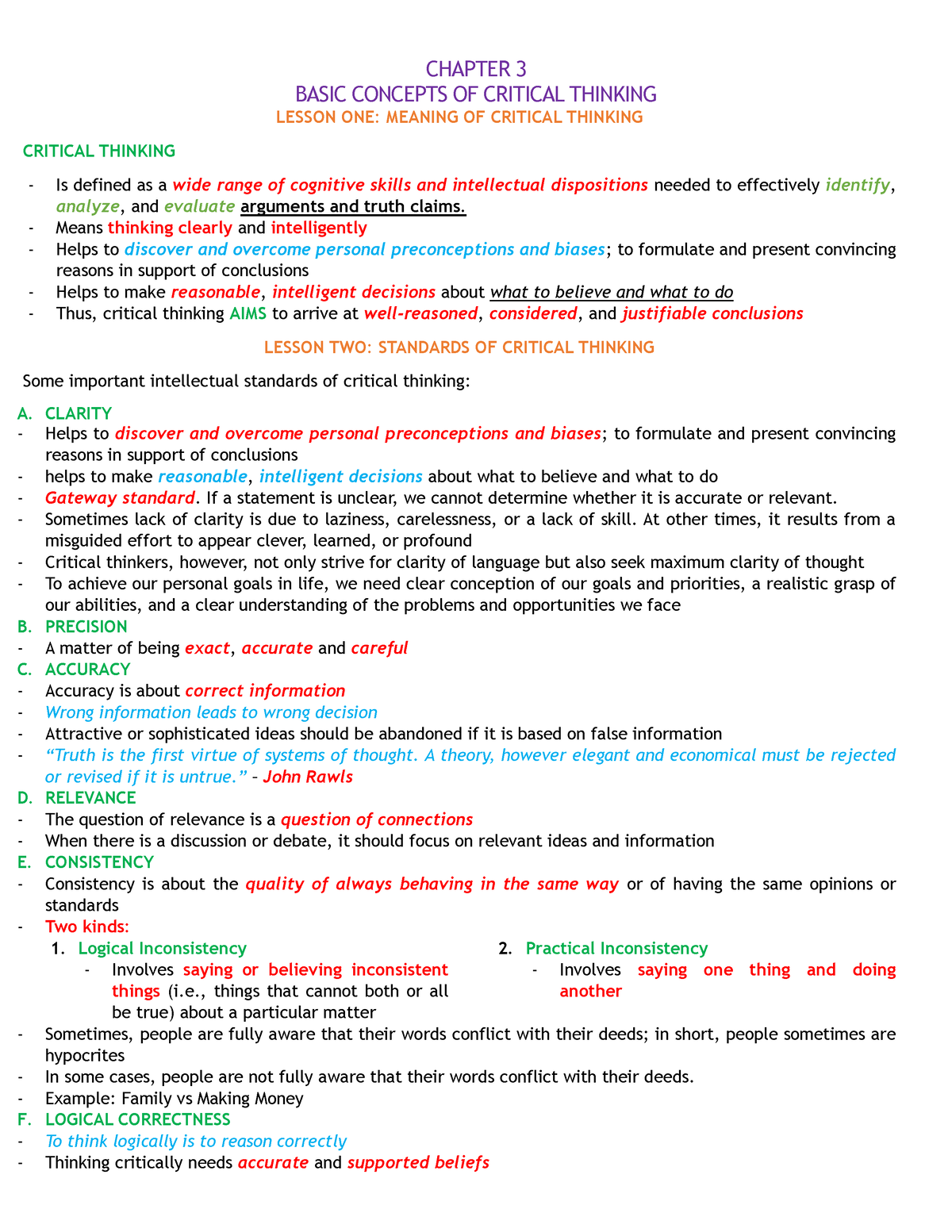 chapter four basic concepts of critical thinking