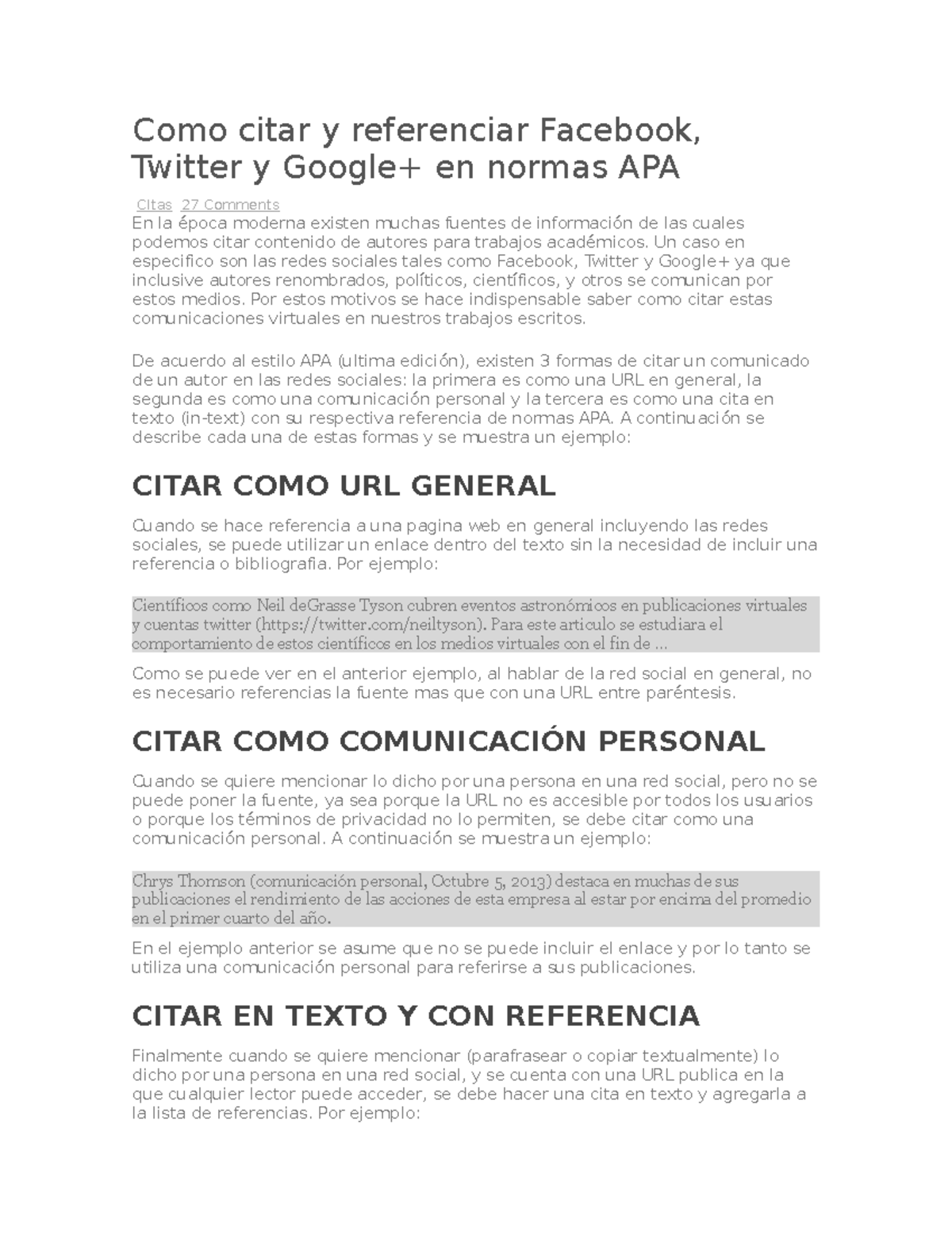 Como citar y referenciar Facebook - Como citar y referenciar Facebook ...