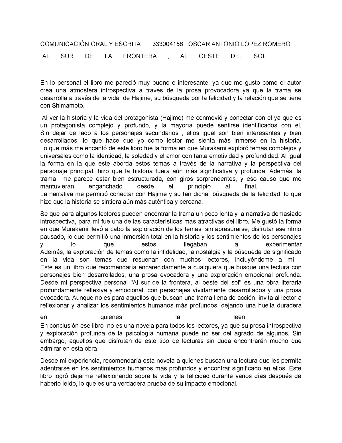 Tarea Comunicacion Oral Y Escrita - COMUNICACIÓN ORAL Y ESCRITA ...