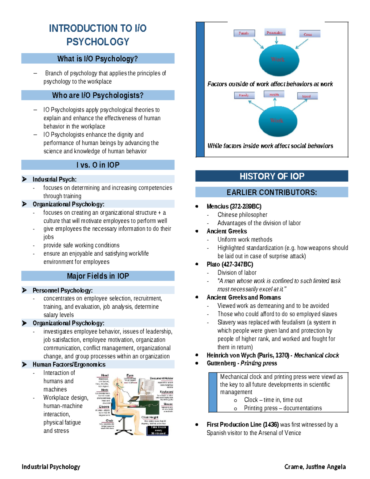 IOP AAMONDT REFERENCE - INTRODUCTION TO I/O PSYCHOLOGY What is I/O ...