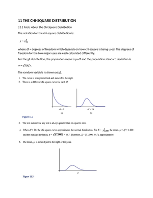 11.1 Facts About the Chi-Square Distribution