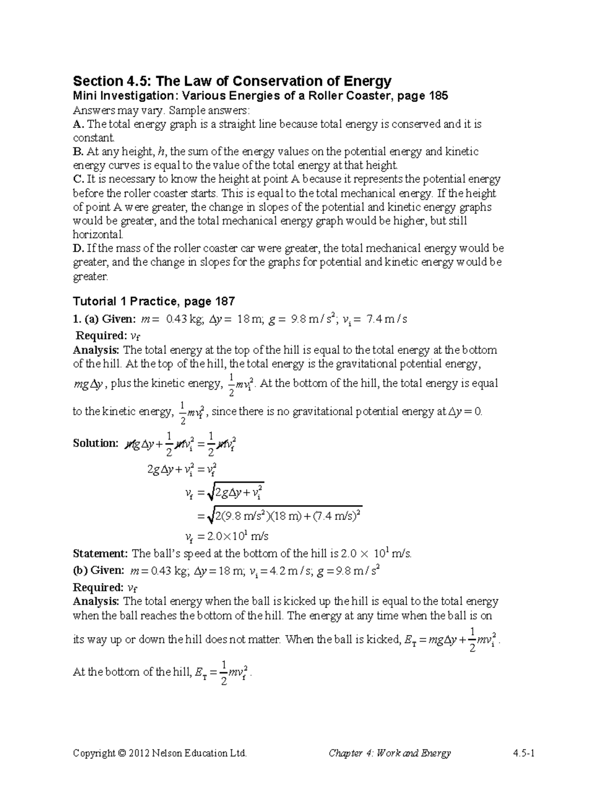 Phys12 sm 04 5 - physics 12 notes and practice - Section 4. 5 : The Law ...