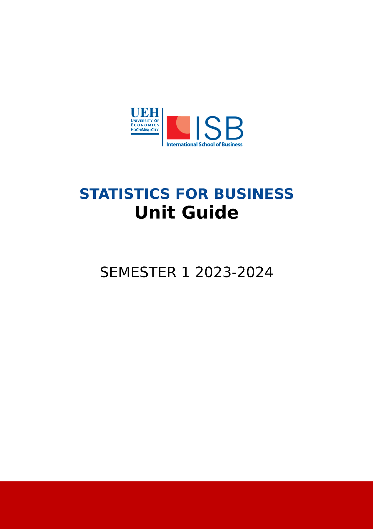 MAT102 Statistics FOR Business S120232024 STATISTICS FOR BUSINESS