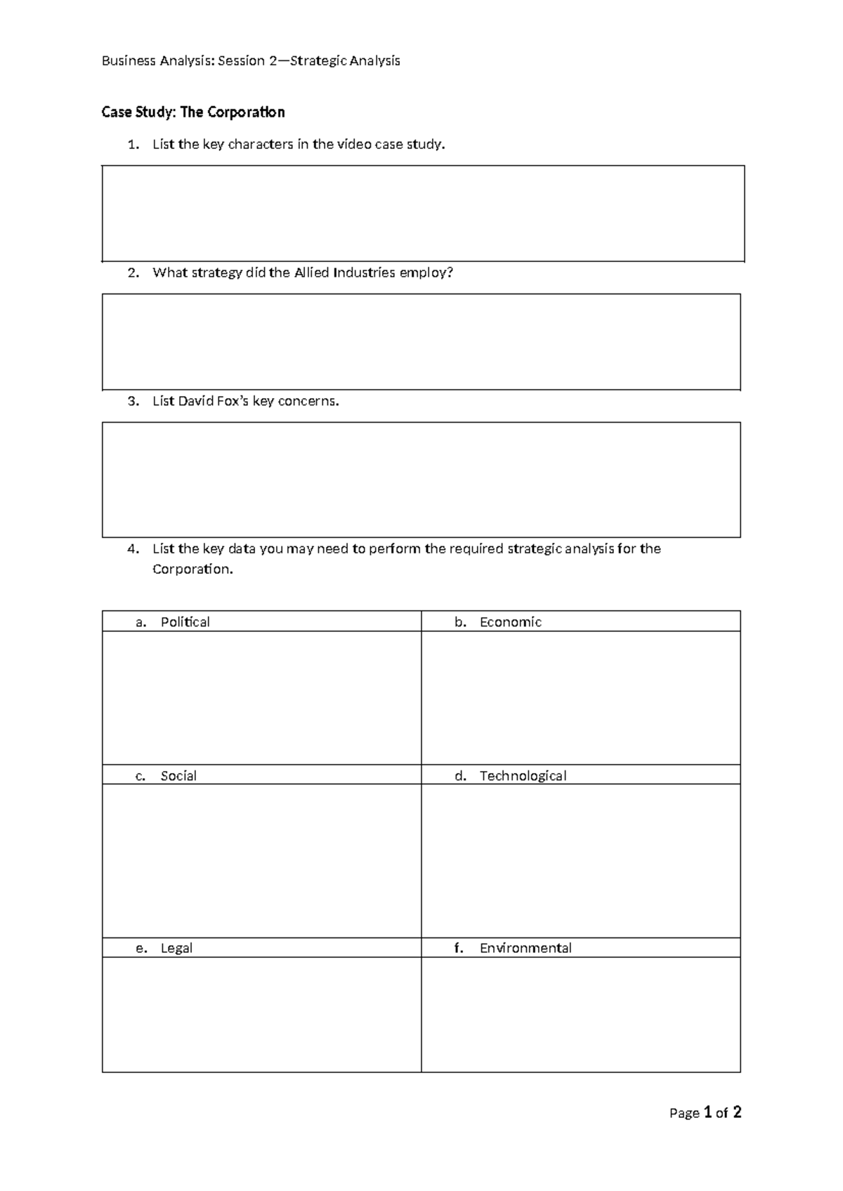 Lecture 2- Video Case Study Handout - IAB260 - Business Analysis ...