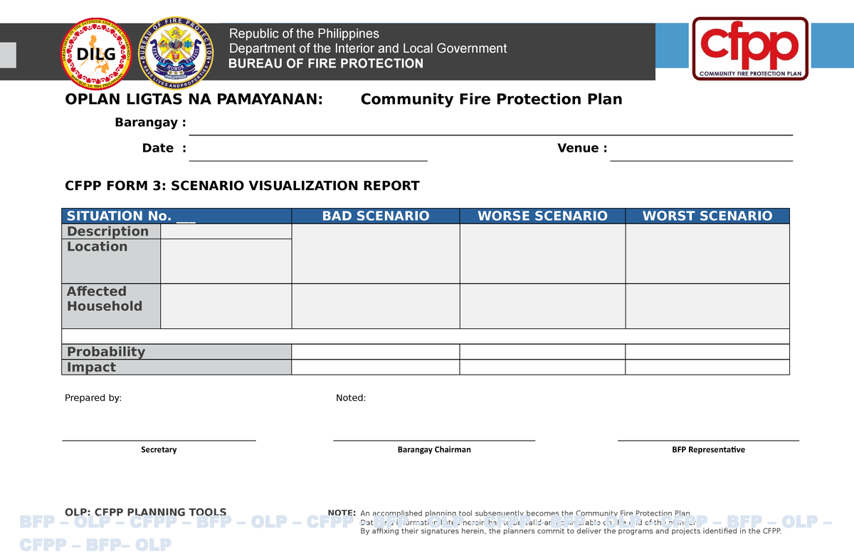 CFPP Form 3 barangay ppurpose Republic of the Philippines