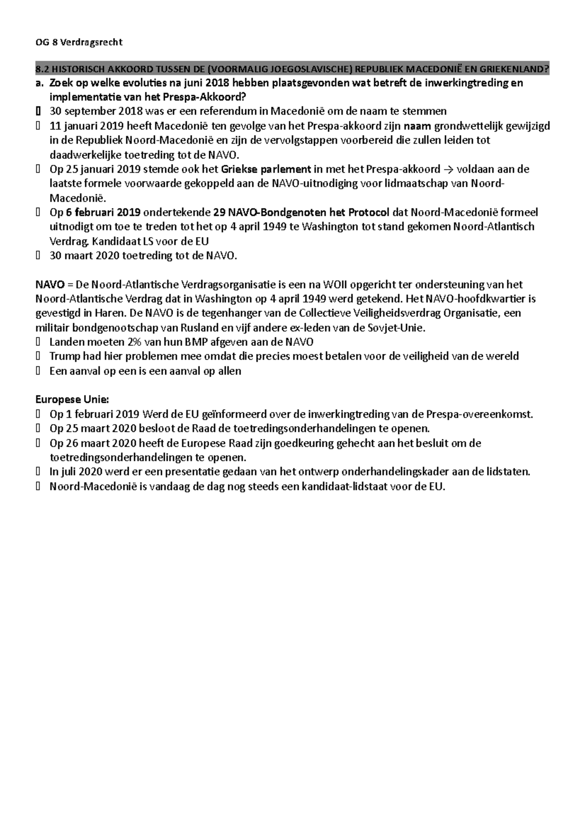 OG8 OG8 OG 8 Verdragsrecht 8 HISTORISCH AKKOORD TUSSEN DE