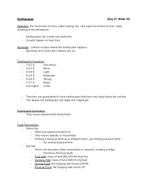Geology Week One Notes - Geology: The Study of Earth 1/17/23 (Day 1 ...