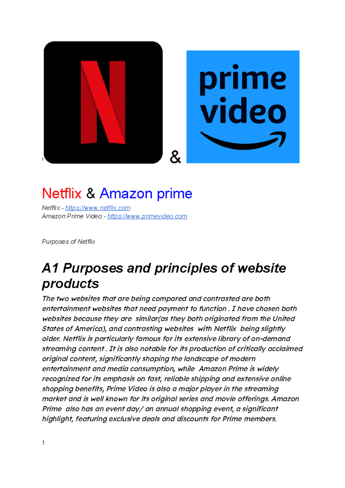 UNIT 15 Website development By Michael Ogundiya - 1 & Netflix & Amazon ...