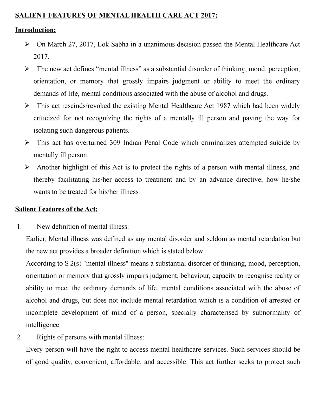 salient-features-of-mental-health-care-act-2017-salient-features-of