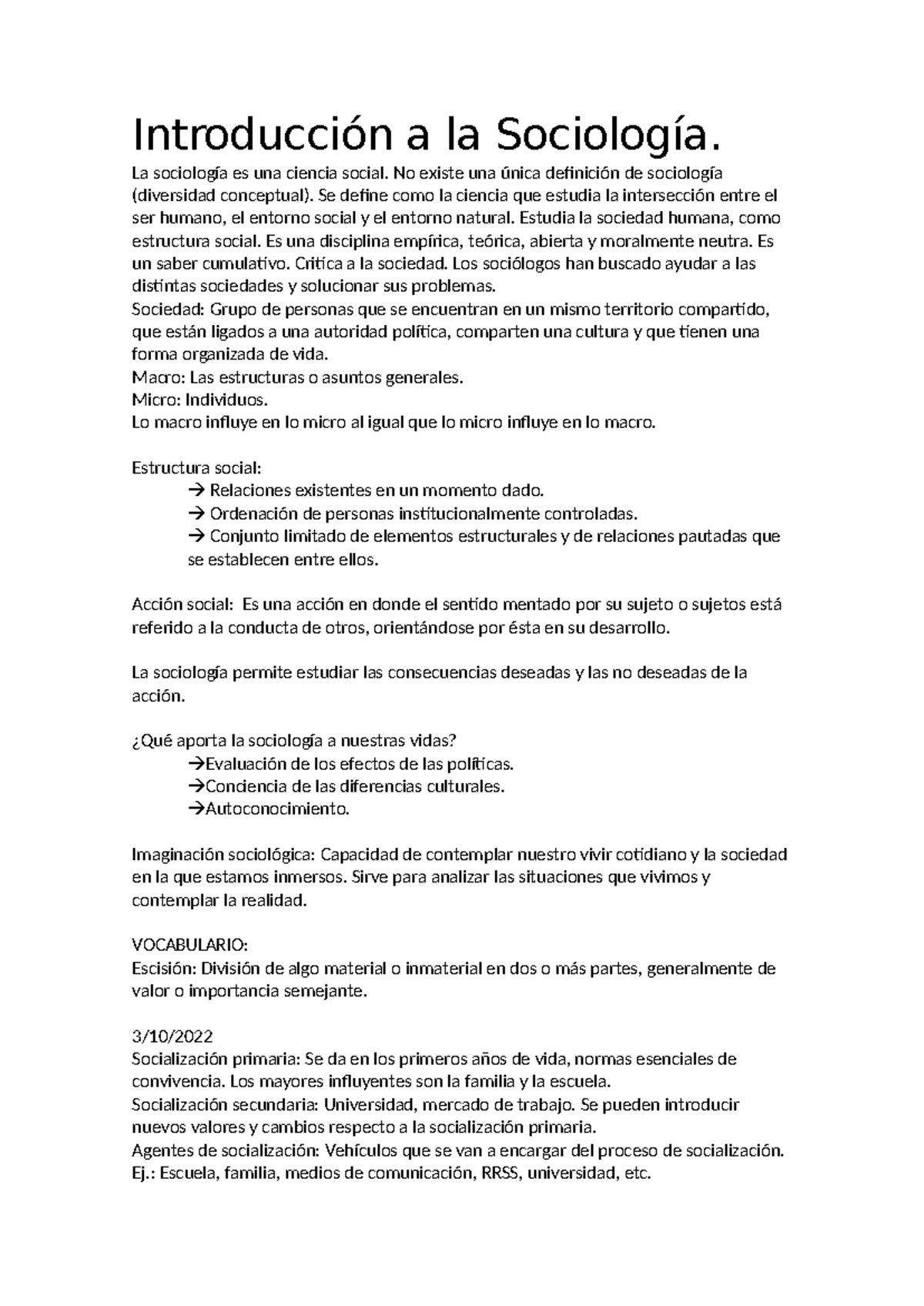 Introduccion Sociologia - Introducción a la Sociología. La sociología ...