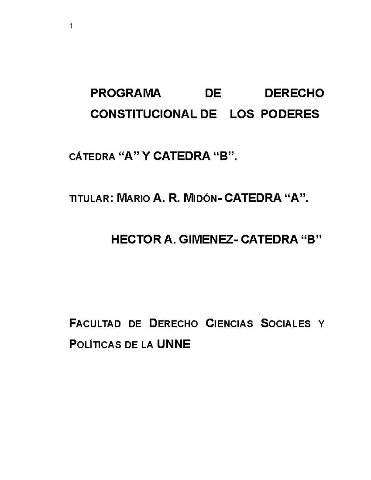 Programa DE Derecho Constitucional DEL Poder -N - PROGRAMA DE DERECHO ...
