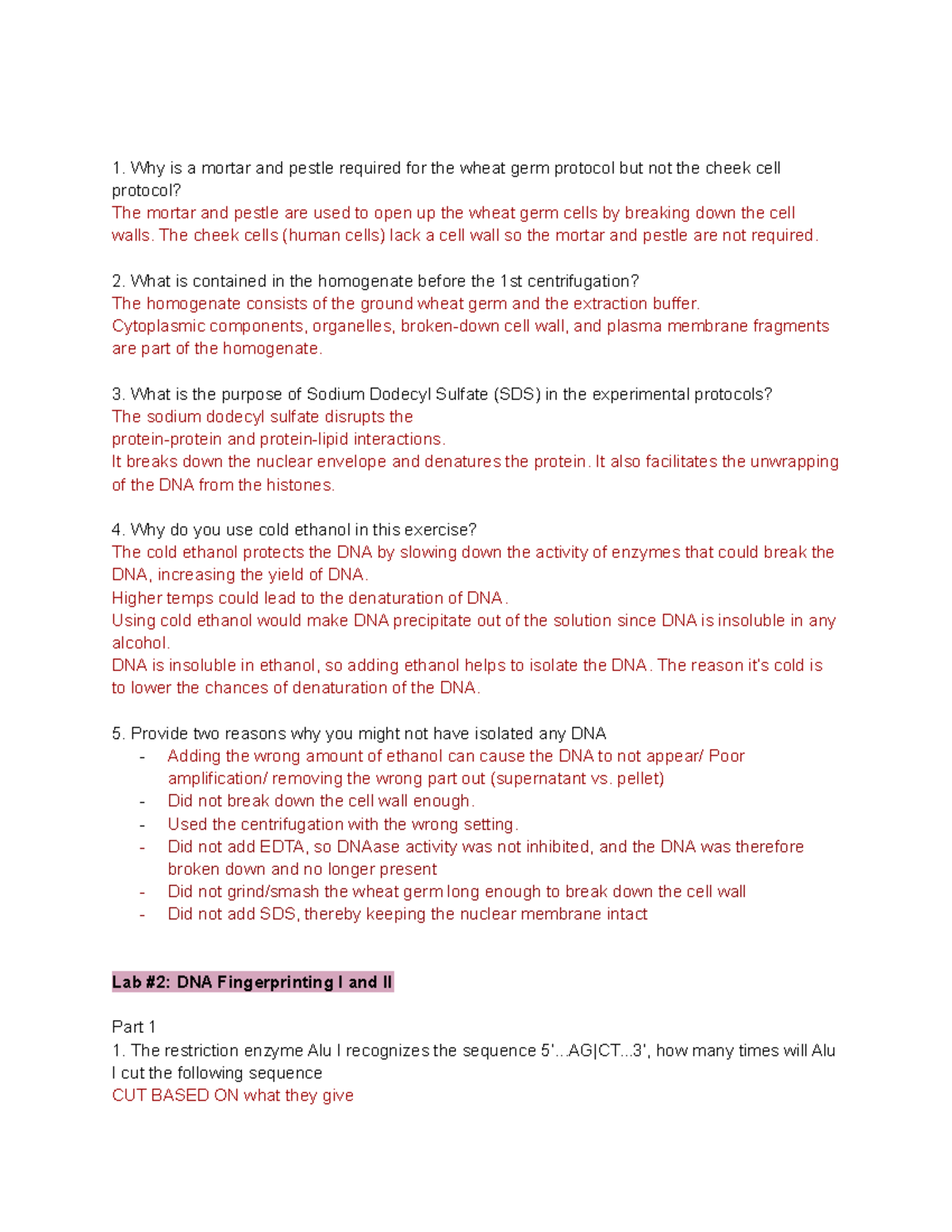 BIOL 102 Lab Exit Questions Why is a mortar and pestle required for