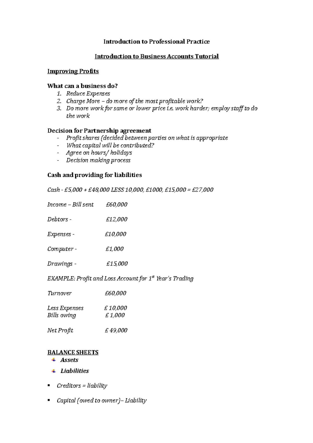 Introduction to BA - Lecture notes 1 - Introduction to Professional ...