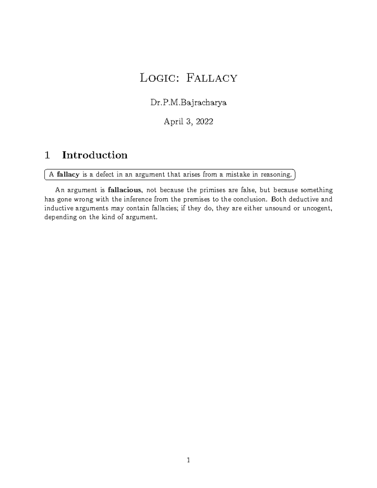 C Programming- A Concise Introduction to Logic Fallacy - Logic: Fallacy ...