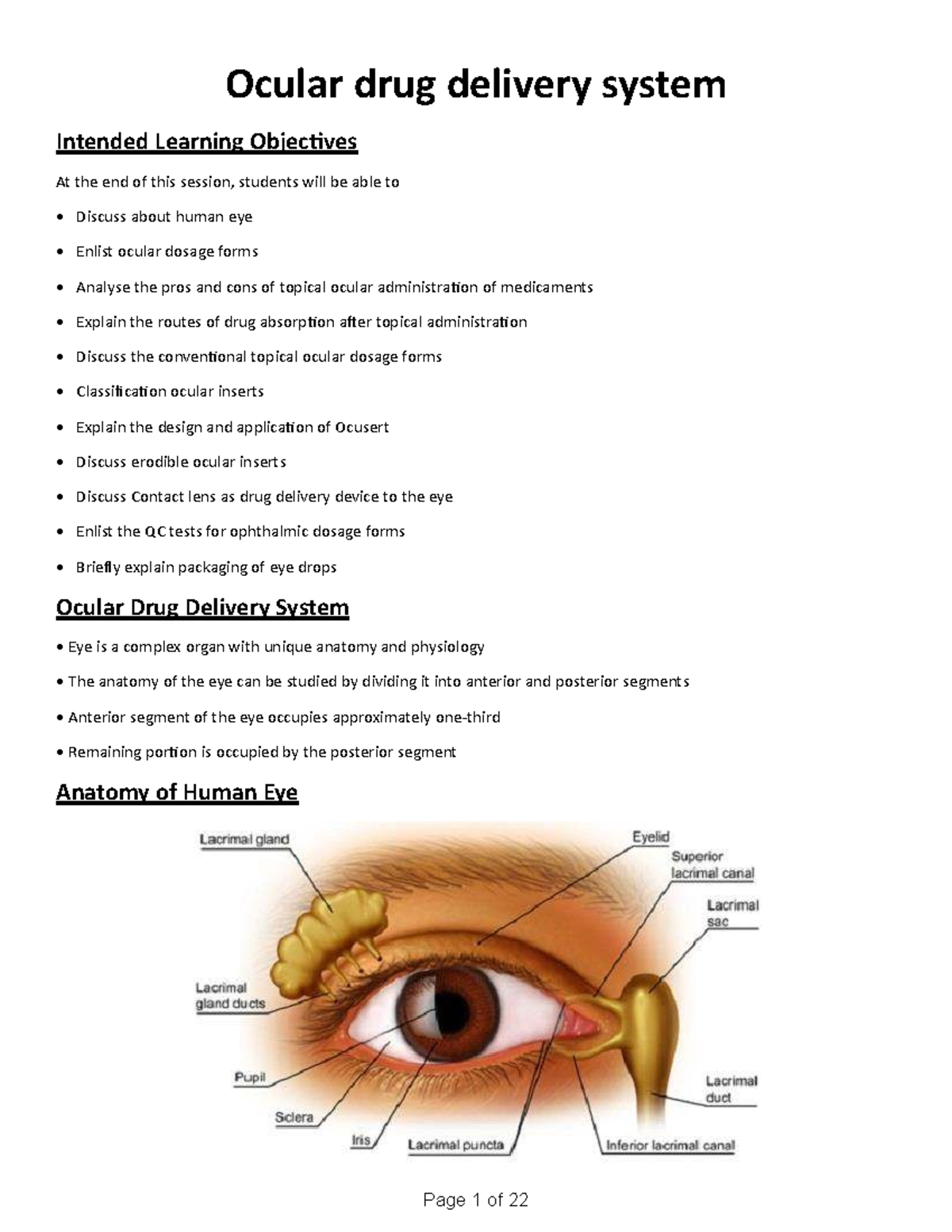 research paper on ocular drug delivery system