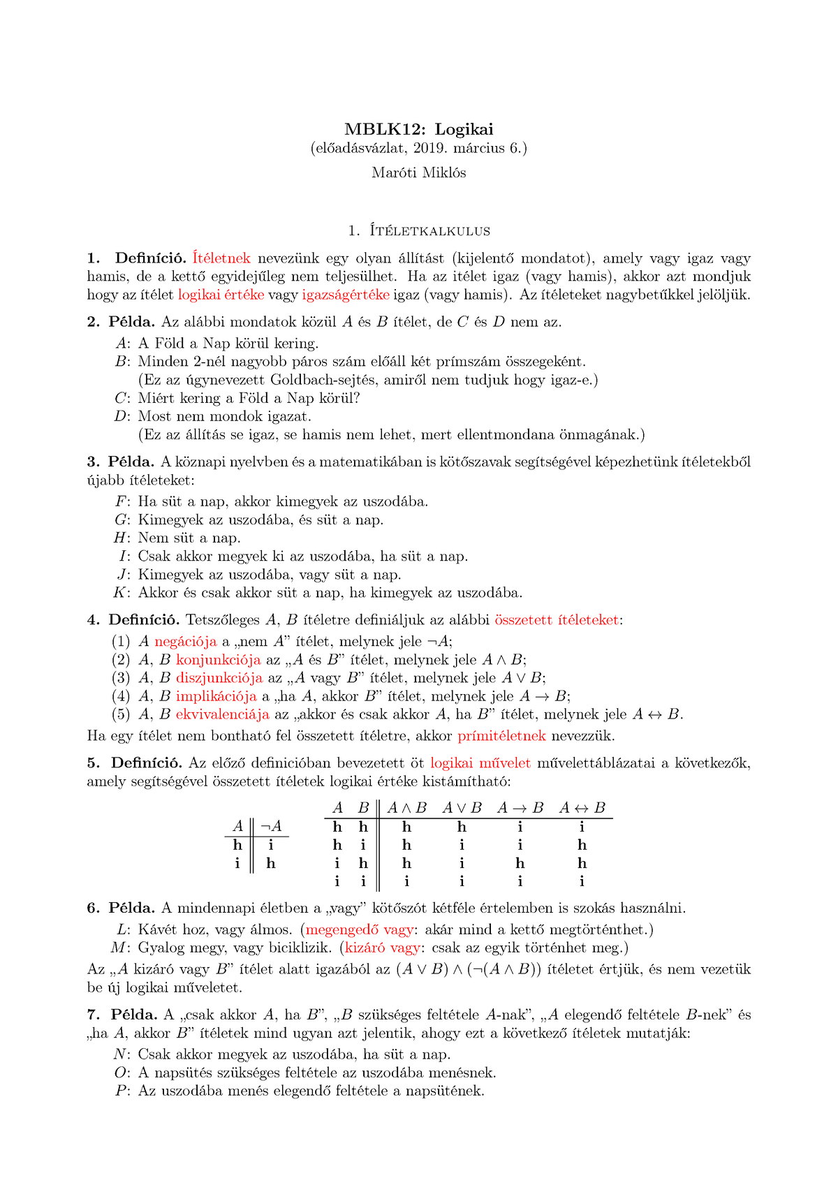 Logika - From Another University - MBLK12: Logikai (előadásvázlat, 2019 ...